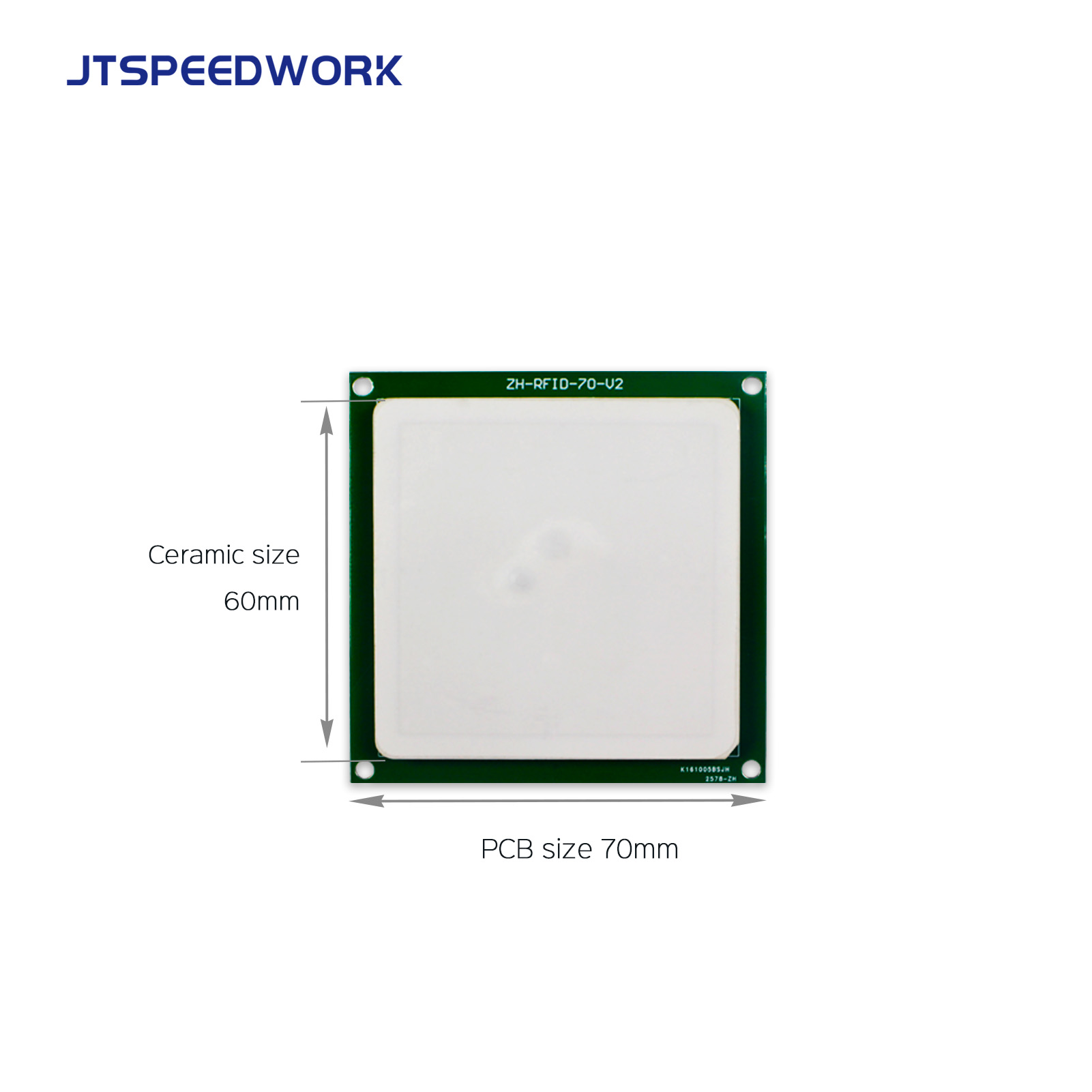 JT-T0060 4dBi UHF RFID 세라믹 안테나 860-960MHz RHCP 원형 편파 맞춤형 커넥터